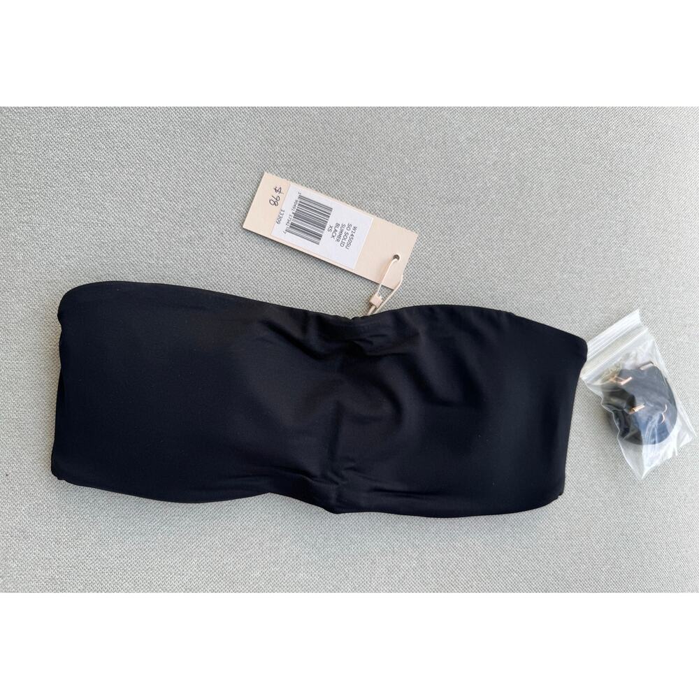 Eberjey So Solid Summer Bandeau Bikini Top | Black | Size X-Small NWT